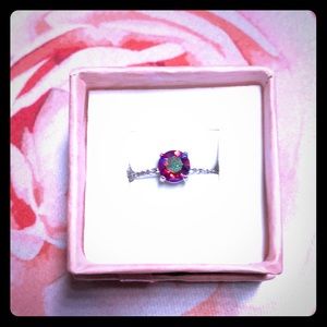 Red round statement cocktail fashion ring